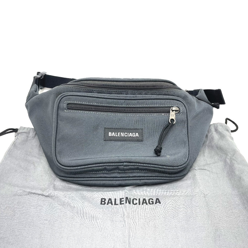 Sac banane vintage Balenciaga 482389 en nylon gris