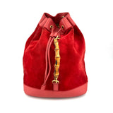 Gucci backpack Bamboo red suede                             backpacks                              [object Object] undefined undefined