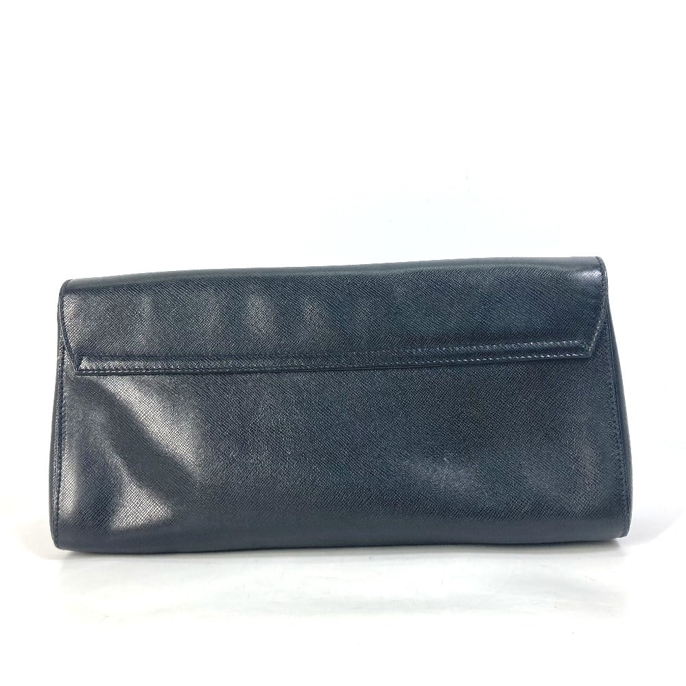 Pochette Vintage Prada Triangle en Cuir Saffiano Noir