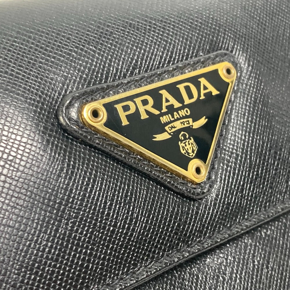 Pochette Vintage Prada Triangle en Cuir Saffiano Noir