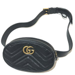 Gucci Gg Marmont Vintage Sac Ceinture Cuir Noir Or