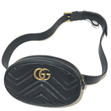 Gucci Gg Marmont Vintage Sac Ceinture Cuir Noir Or