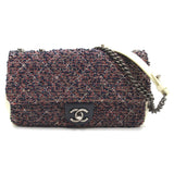 Chanel Matelasse Chain Shoulder Bag Others Leather Tweed Multicolor Silver Hardware