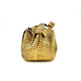 Roberto Cavalli Mini Python Gold bucket bag