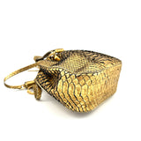 Roberto Cavalli Mini Python Gold bucket bag