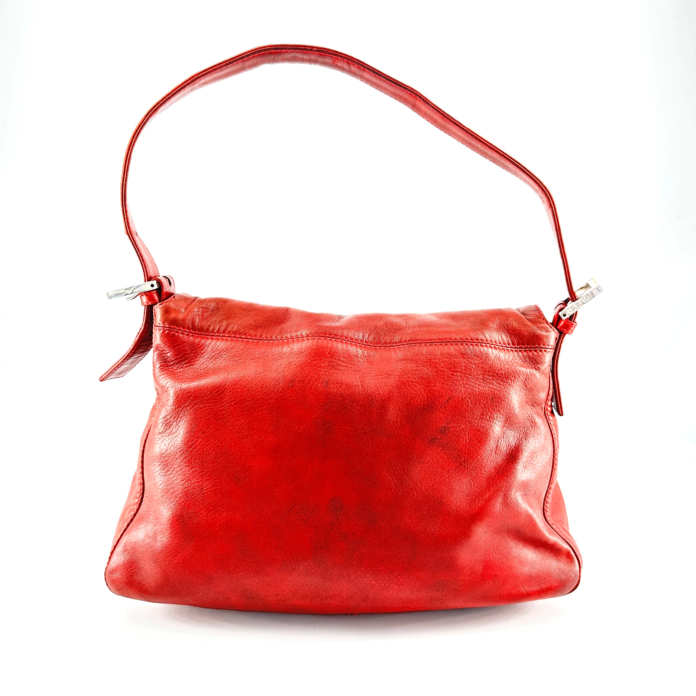 Fendi Mamma Baguette Vintage Cuir Rouge