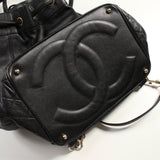 Chanel Matelasse Backpack Rucksack Caviar Skin Black Gold Hardware