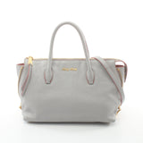 Miu Miu Madras Handbag Leather Gray