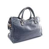 Balenciaga Giant City Handbag Leather Navy