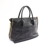 Miu Miu Handbag Leather Black Logo