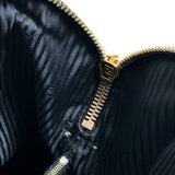 Sac à épaule vintage Fendi Chameleon en toile/cuir noir