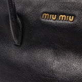 Miu Miu Handbag Leather Black Logo