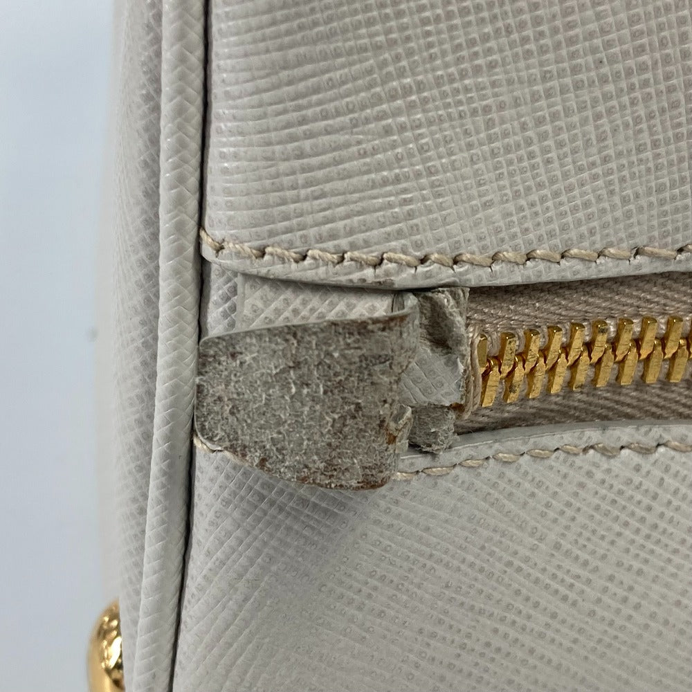 Sac à main Prada Bl0837 vintage en cuir Saffiano blanc