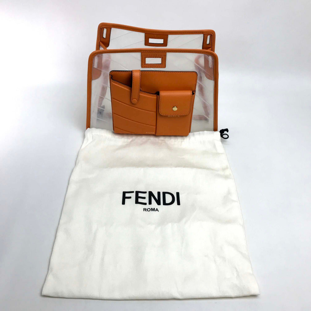 Sac à main Fendi Peekaboo Defender vintage en vinyle orange