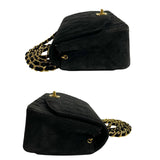 Chanel Shoulder Bag Black Suede