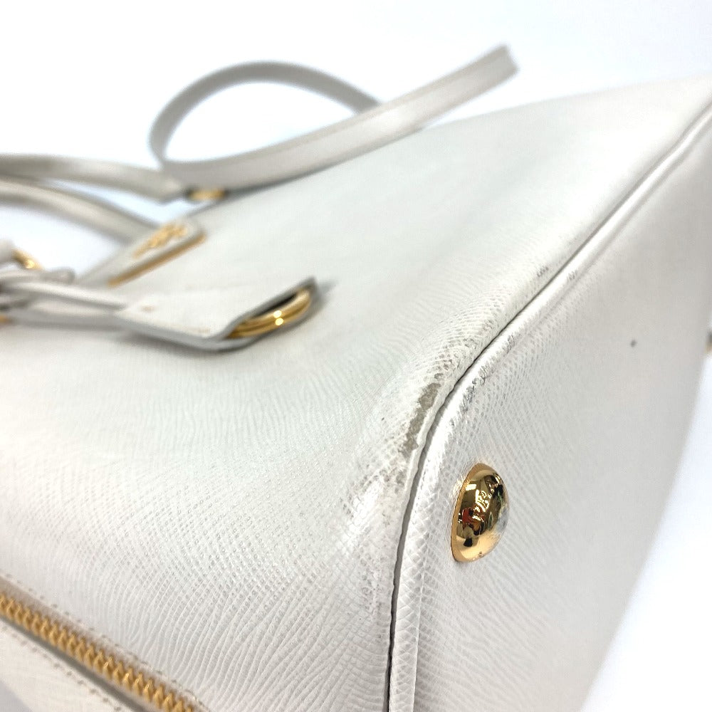 Sac à main Prada Bl0837 vintage en cuir Saffiano blanc