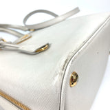 Sac à main Prada Bl0837 vintage en cuir Saffiano blanc