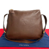 Prada Shoulder Bag Brown Leather