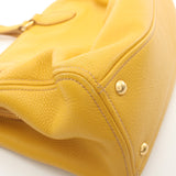 Miu Miu Vitello Caribu Handbag Leather Yellow