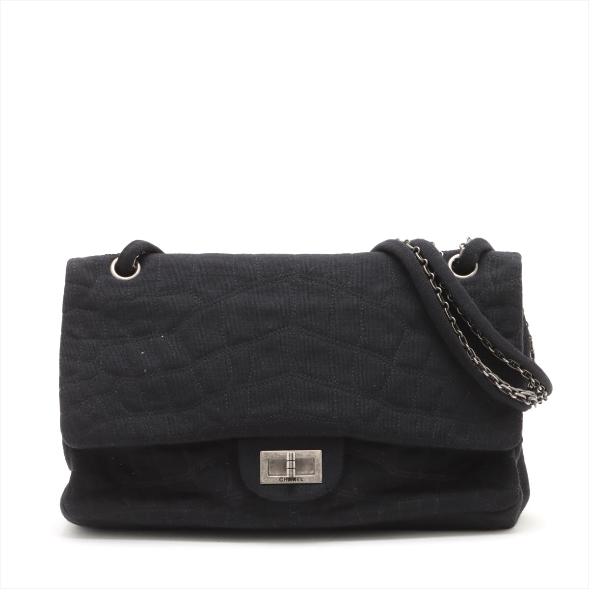 Chanel 2.55 Vintage Noir en Coton Double Flap