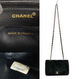 Chanel Shoulder Bag Black Suede