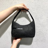 Prada Wool Hobo Handbag