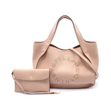 Stella Logo Handbag Tote Bag Fake Leather Light Pink