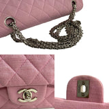 Chanel Shoulder Bag Pink Cotton