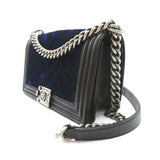 Chanel Boy Chanel Chain Shoulder Bag Lambskin (Sheepskin) Navy Black