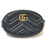 Gucci Gg Marmont Vintage Sac Ceinture Cuir Noir Or