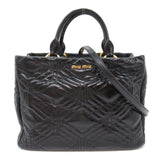 Miu Miu Tote Bag Handbag Leather Black