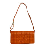 Chanel Shoulder Bag Orange Leather