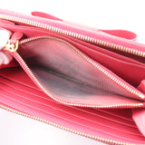 SAFFIANO FIOCCO Round Zipper Long Wallet Saffiano Leather Pink
