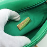 19 Dizeneuf Matelasse Chain Shoulder Bag Leather Green Combination Metal Fittings 2WAY