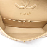 Chanel Matelasse Double Flap Chain Shoulder Bag Lambskin (Sheepskin) Beige Gold Hardware