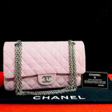 Chanel Shoulder Bag Pink Cotton