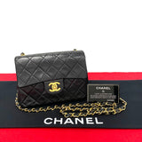 Chanel Shoulder Bag Black Leather