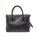 Miu Miu Handbag Leather Black Logo